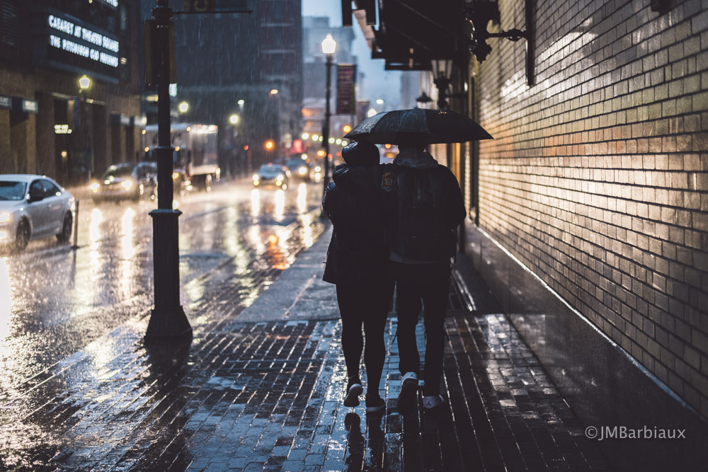 Pittsburgh, rain, umbrella, couple, love, cultural district