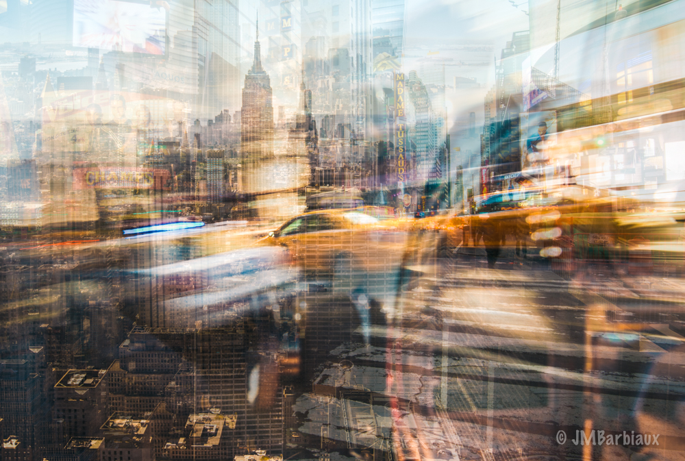Fractal Cityscape, New York City, Fine Art, Traffic, Motion Blur, ICM,