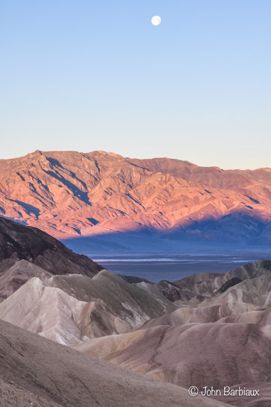 Death Valley, California, National park, Nikon, d850, moonset, desert, pastel, landscape photography,